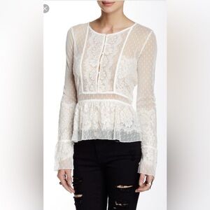 Free People Delicate Lace Blouse - White